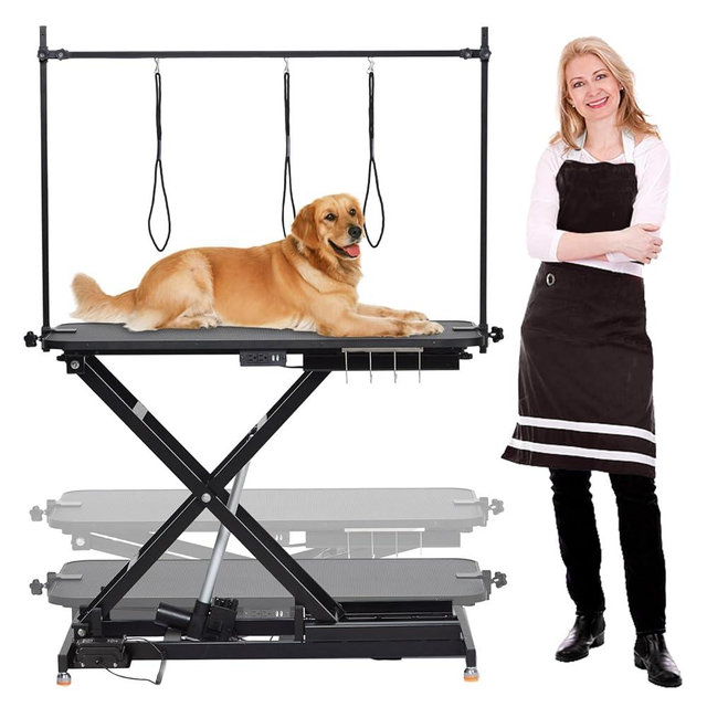 Professional Electric Grooming Table for Dogs At Home, Capacity 264 LBS Dog Grooming Table, Height Adjustable Pet Grooming Table With Dog Grooming Arm, Anti Slip Tabletop, Tool Organizer