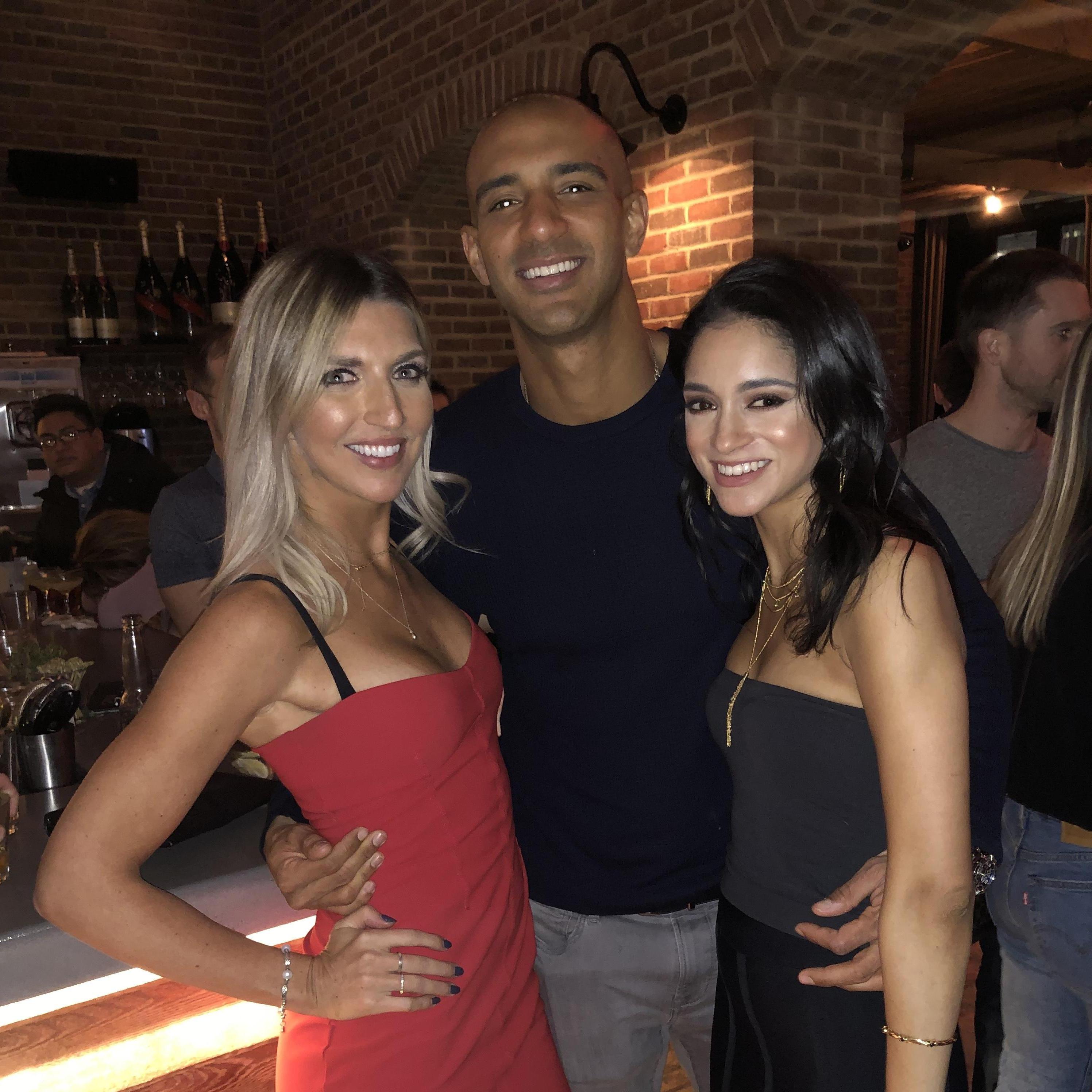 Anika's 33rd Bday party in NYC with Len and Christiana, Lenny's sister.