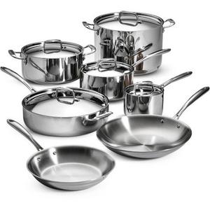 Tramontina 12-Piece Stainless Steel Tri-Ply Clad Cookware Set