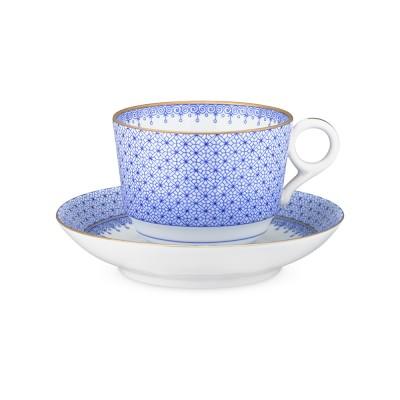 Mottahedeh Teacup & Saucer, Cornflower Lace