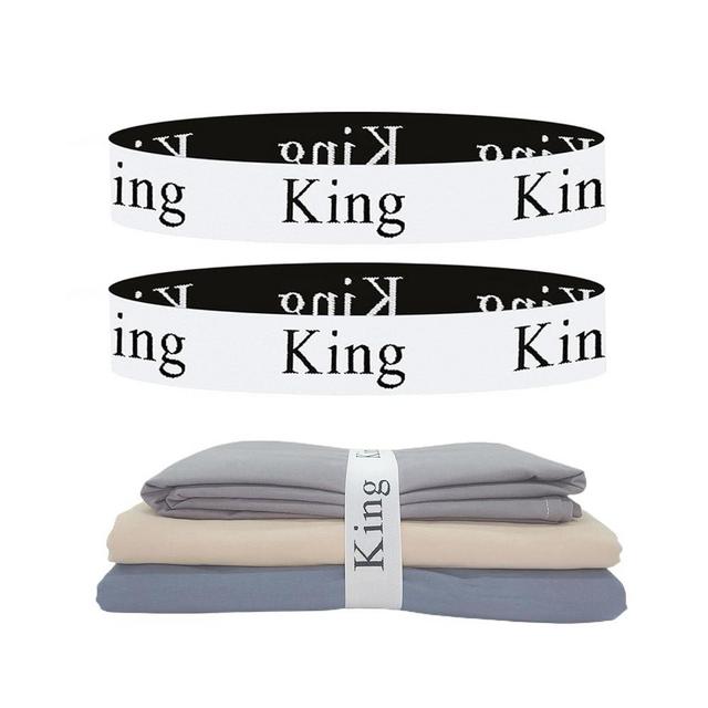 Yermivie 2 Pieces Bed Sheet Organizer Bands, Sheet Organizers and Storage Label Bands, Sheet Label for Bedding, Sheets Organizer for Closet,Sheet Keepers Linen Labels Bedding Bands (2Pcs King)
