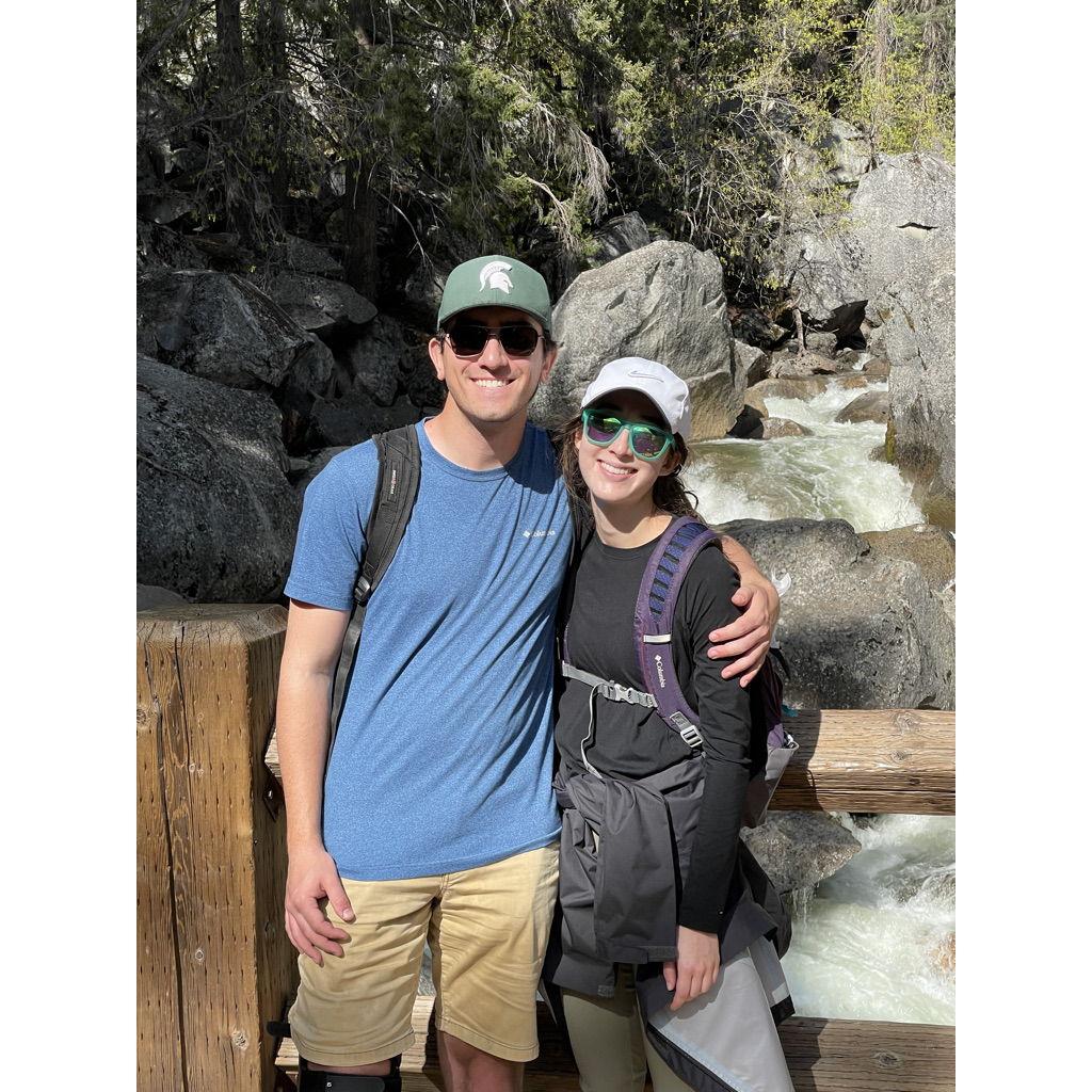 Dom and I are exhausted but triumphant at the end of our very long and steep hike through Yosemite Valley