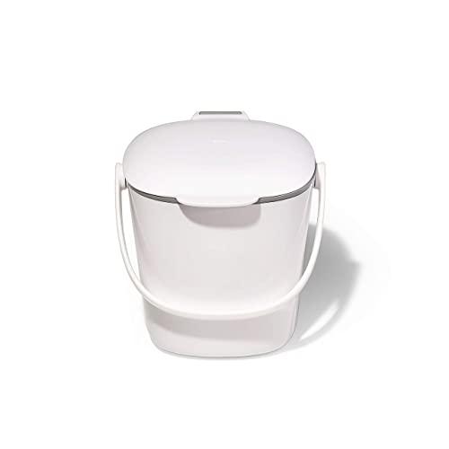 NEW OXO Good Grips Easy-Clean Compost Bin, White - 0.75 GAL/2.83 L