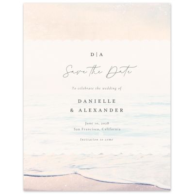 Blush, Orange Wedding Digital Save the Date - Luve Portrait