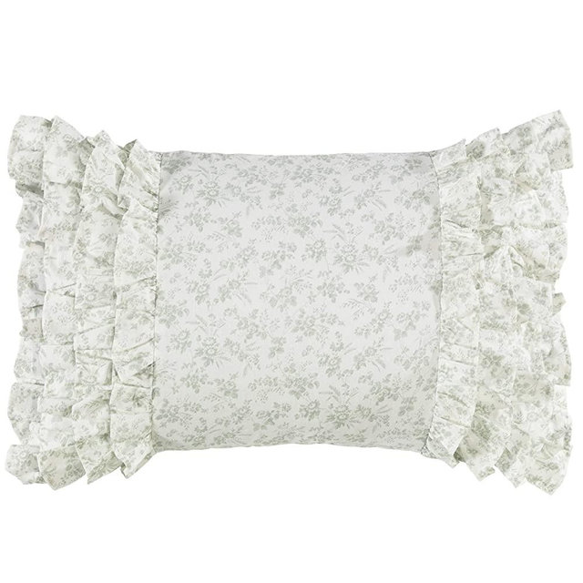 Laura Ashley 220887 Harper Breakfast Pillow, Pale Green, 14x20