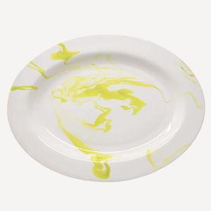 Lime Green 13-Inch Marble Oval Platter