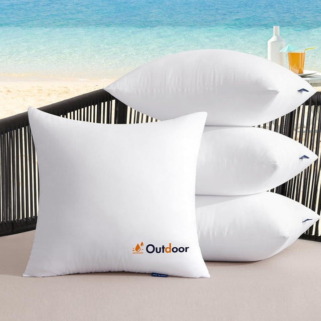 MIULEE Outdoor Pillows Set of 4 18x18 Waterproof Throw Pillow Inserts, Decorative Water Resistant Hypoallergenic Pillow Cushion for Patio and Garden