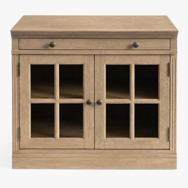 Livingston 35" Glass Door Cabinet with Top, Seadrift