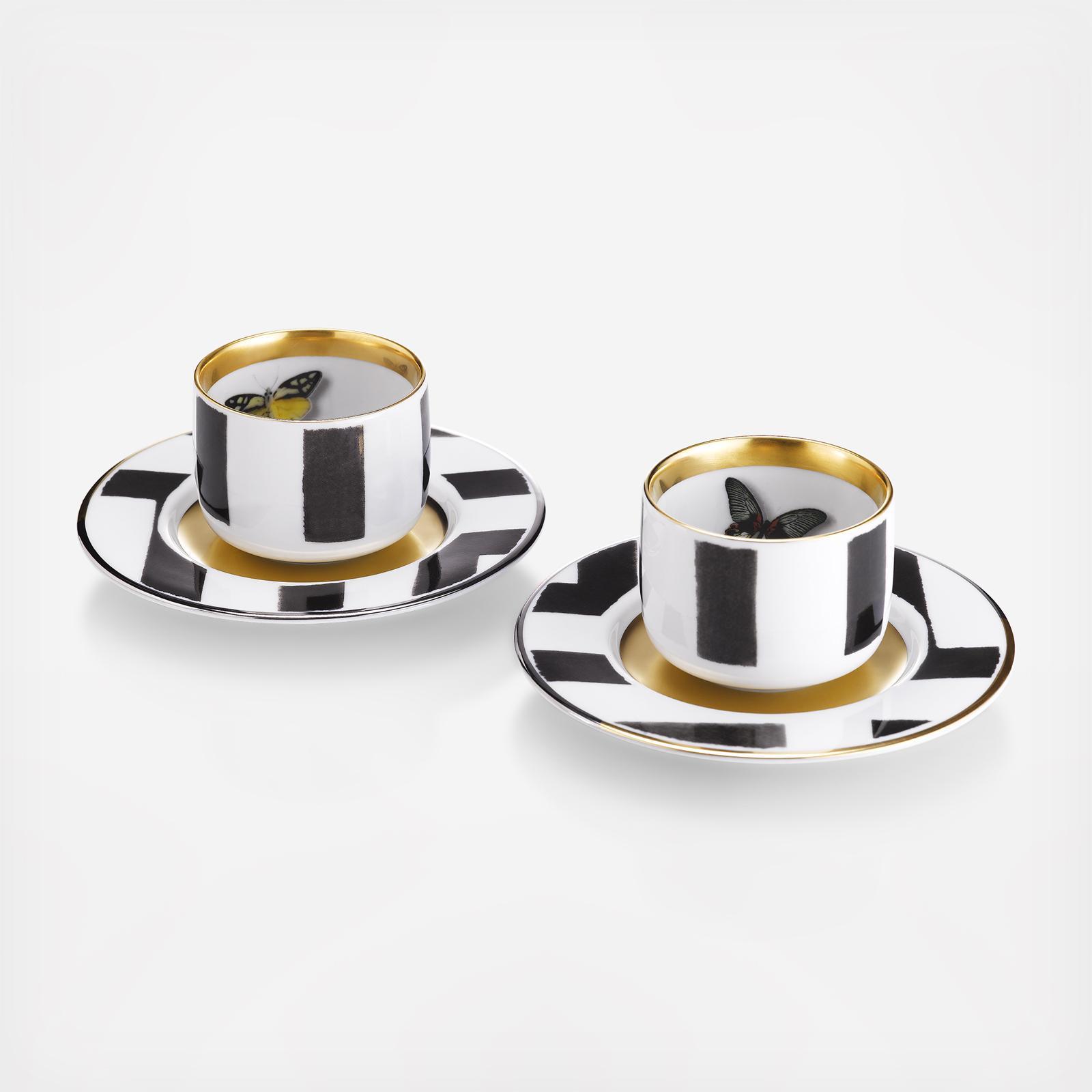 Vista Alegre, Sol y Sombra Espresso Cup & Saucer, Set of 2 | Zola