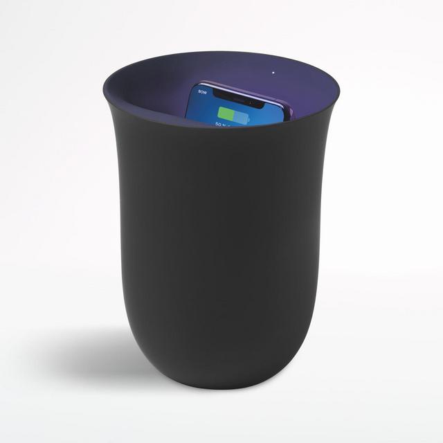 Lexon ® Black Oblio Wireless Charging Station with Built-in UV Sanitizer