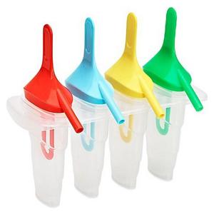 Ice Pop Maker Molds with Sipper Straw Bases (Set of 4)