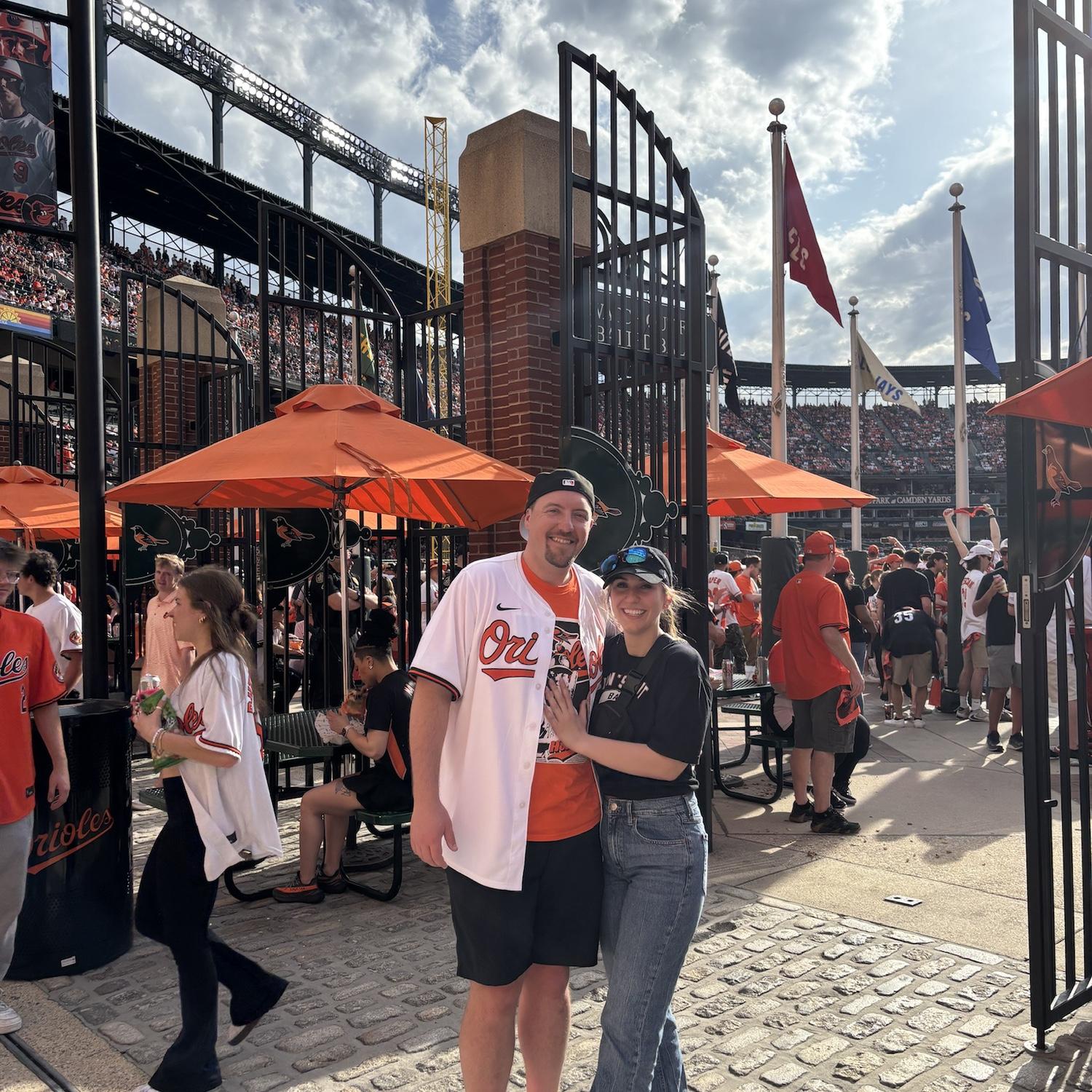 Justin and Rachel can be found every opening day supporting Justin’s favorite team, the O’s!