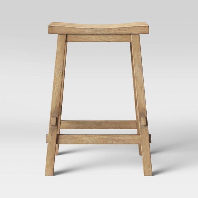 Halifax Farmhouse Wood Counter Stool Natural Wood - Threshold™