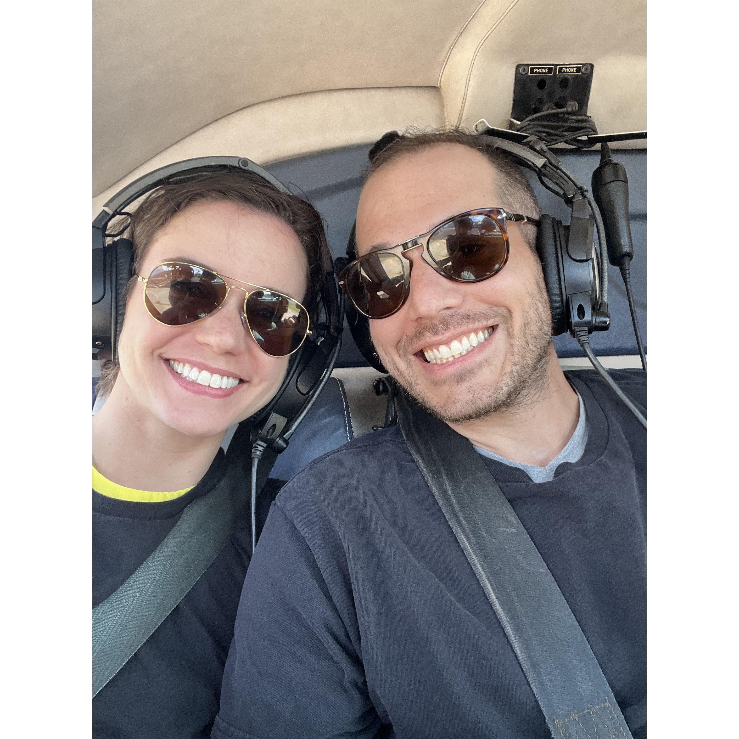 Helicopter ride to Jurassic Park.
