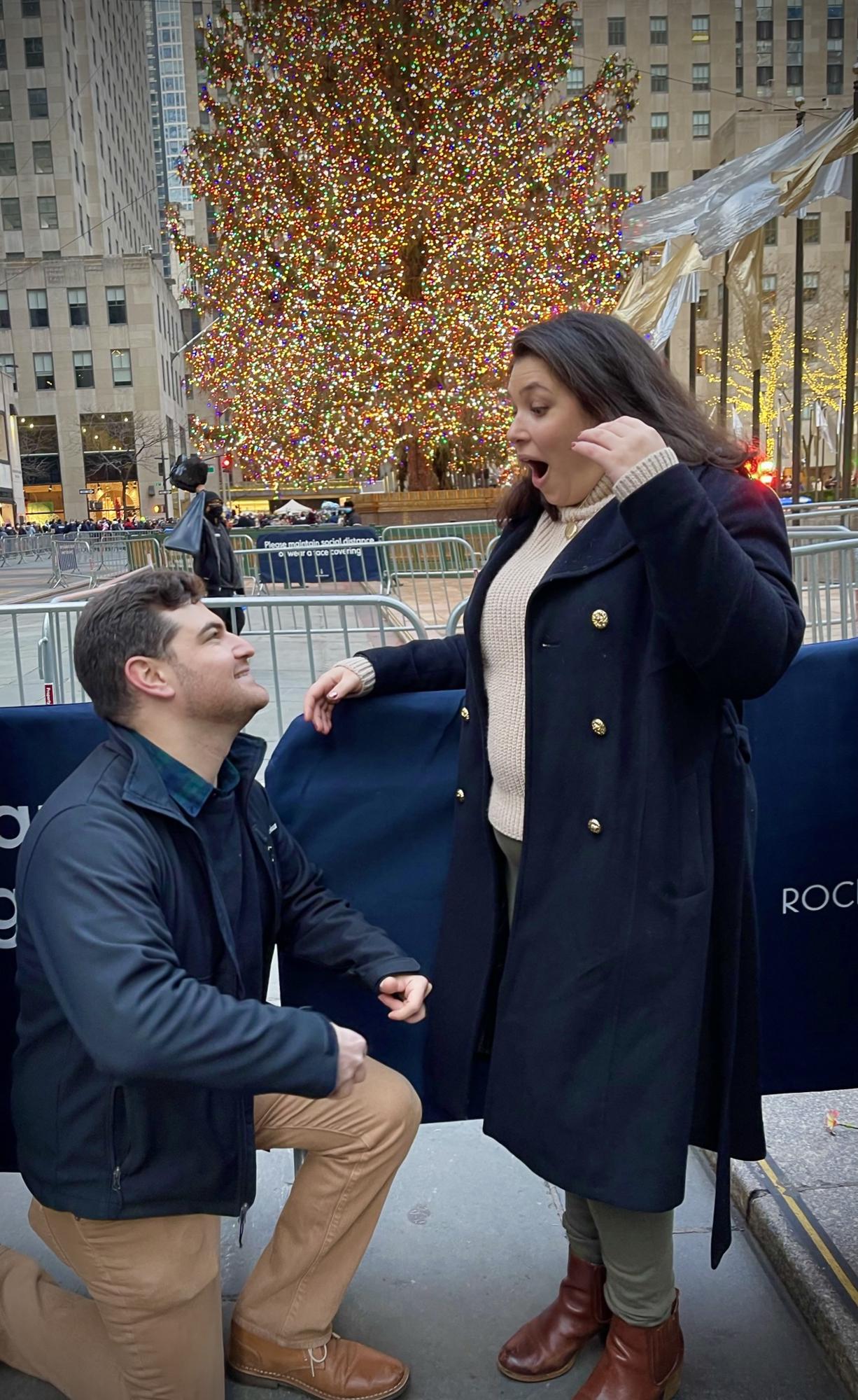 She said YES! December, 2021, Rockefeller Center, NYC