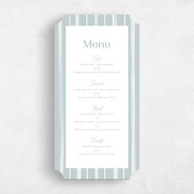 Blue Ticket Wedding Menu - Coastal