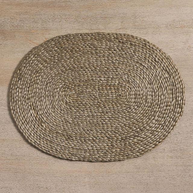 Mori Oval Coil Jute Placemat, Single - Gray