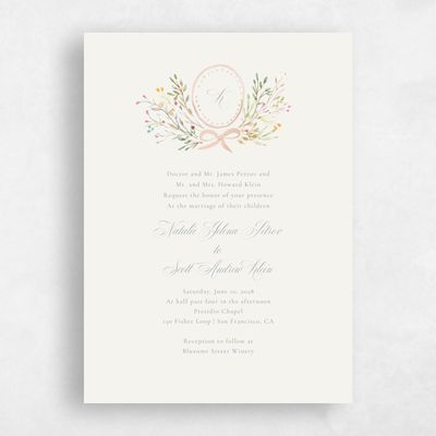 Beige Classic Wedding Invitation - Pesco Classic