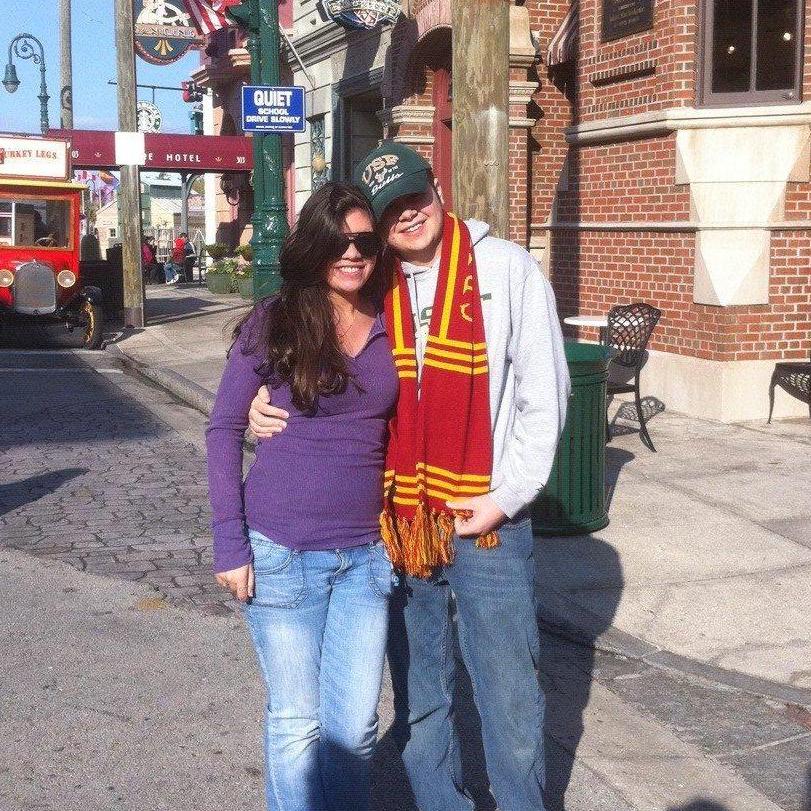 Our first picture! At Universal. We'd been together for 10 days! Could've should've been our first kiss on MIB but someone chickened out!! Oh well...He made up for it and I've never let him forget!