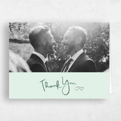 Mint, Green Wedding Thank You - Dunluce Photo