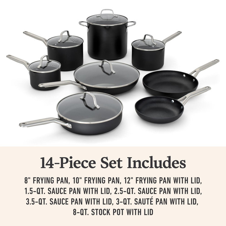 Calphalon, Hard-Anodized Nonstick 14-Piece Cookware Set | Zola