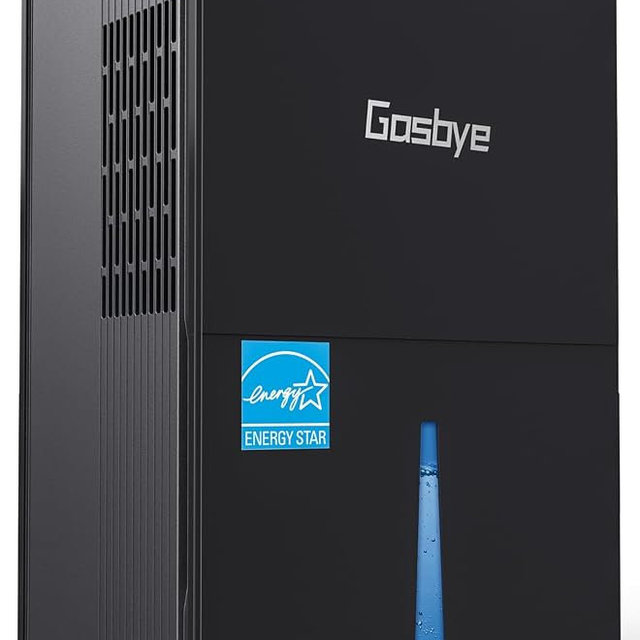 Gasbye 4500 Sq.Ft. 2026 Energy Star Dehumidifier for Basement & Large Rooms with Drain Hose, Max 115 Pints/Day | 45dB Quiet Compressor | 1.7 Gal Water Tank | Auto Shut-Off & Restart, Black