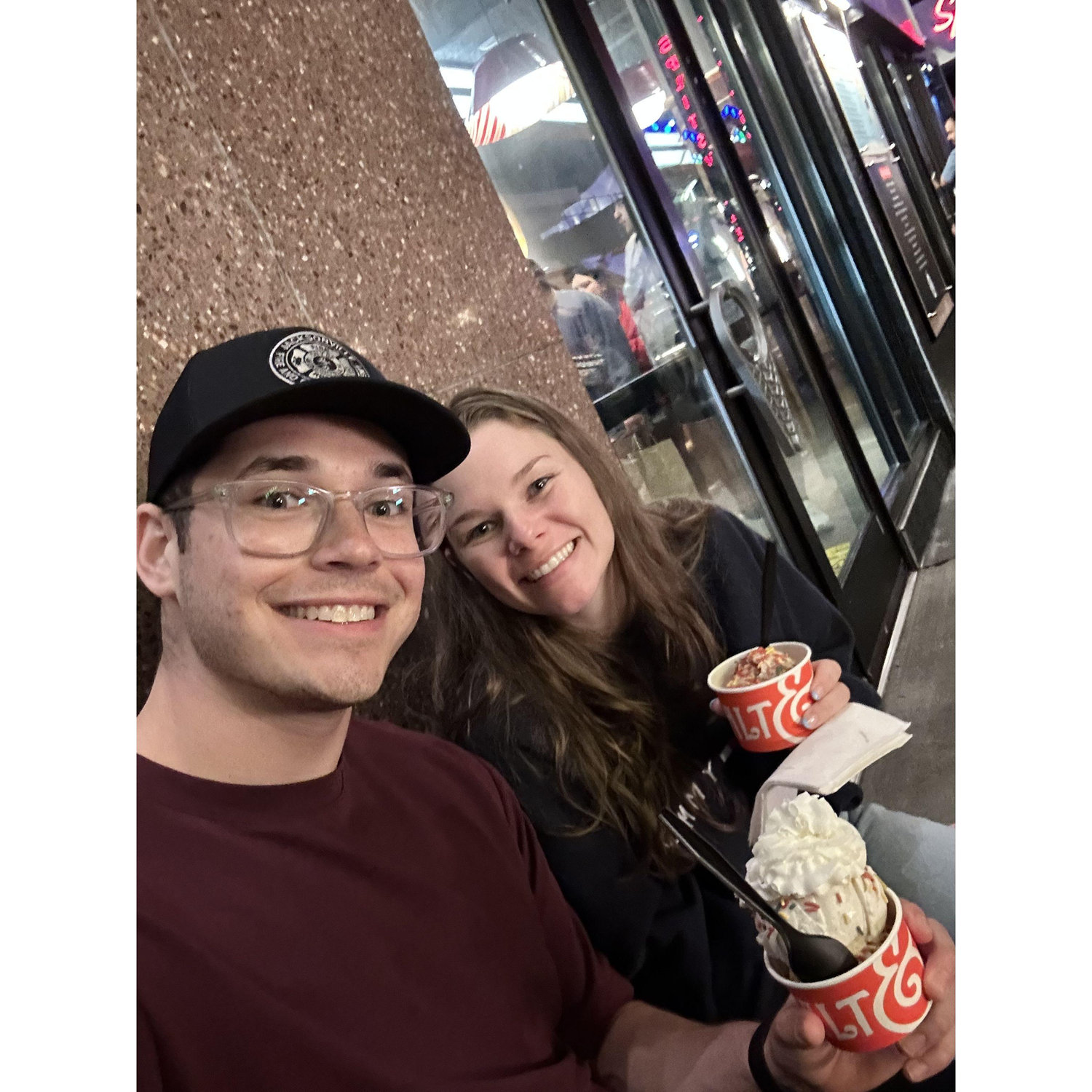 Disney springs dates, ice cream was always a must even when it was freezing outside