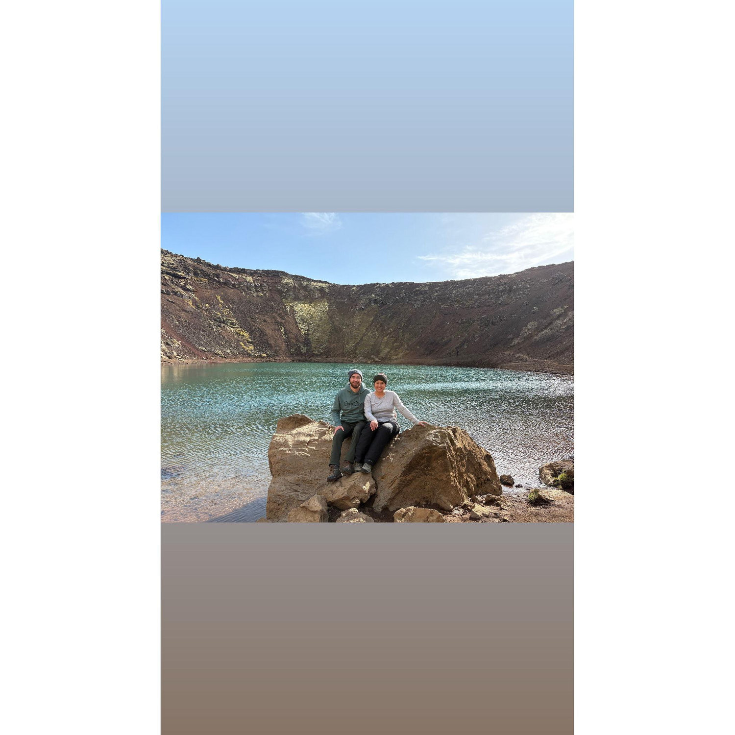 Sitting in the bottom of a volcanic crater