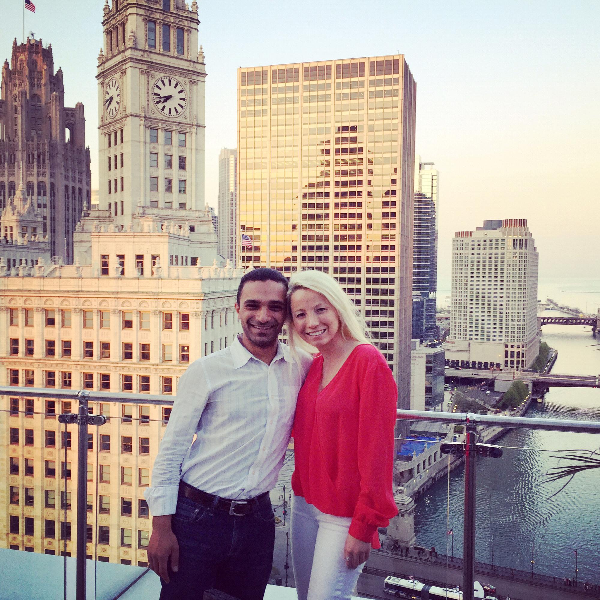 Summer fun over looking the Chicago River at the Trump tower.