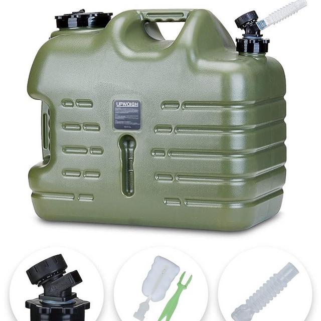 UPWOIGH Camping Water Container, 6.6 Gallon Big Water Containers Jug, Truly No Leakage Water Storage, Military Green Water Tank,BPA Free Portable Emergency Water Storage for Camping, Hiking(16x14x9.3in)