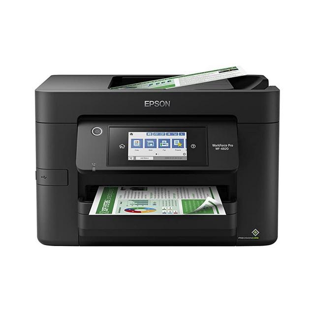 Epson Workforce Pro WF-4820 Wireless All-in-One Printer with Auto 2-Sided Printing, 35-Page ADF, 250-sheet Paper Tray and 4.3" Color Touchscreen, Works with Alexa, Black, Large