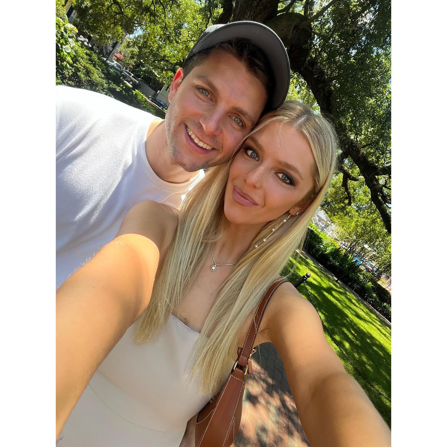 June, 2024- The day before we became engaged in Savannah