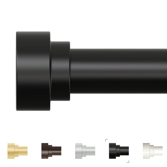 Extra Long Curtain Rods 120 to 240 Inch(10-20ft),1Inch Black Curtain Rod,Adjustable Curtain Rod,Heavy Duty Decorative Window Curtains Rods for Bedroom,Long Curtain Rods 120-240