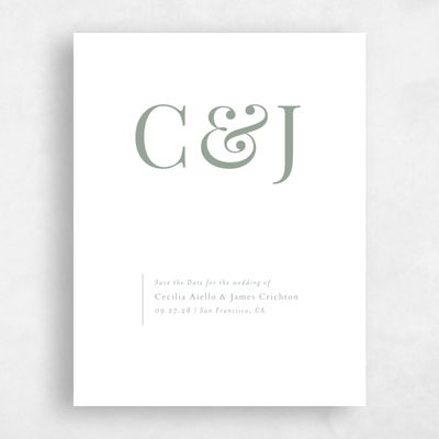 Green Simple Wedding Save the Date - Brunswick Portrait