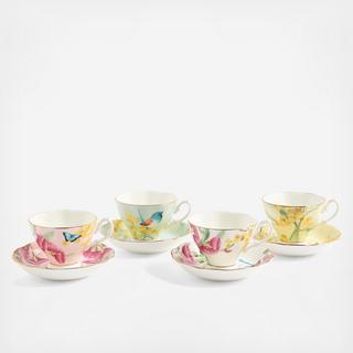 Miranda Kerr Australiana Assorted Teacup & Saucer, Set of 4