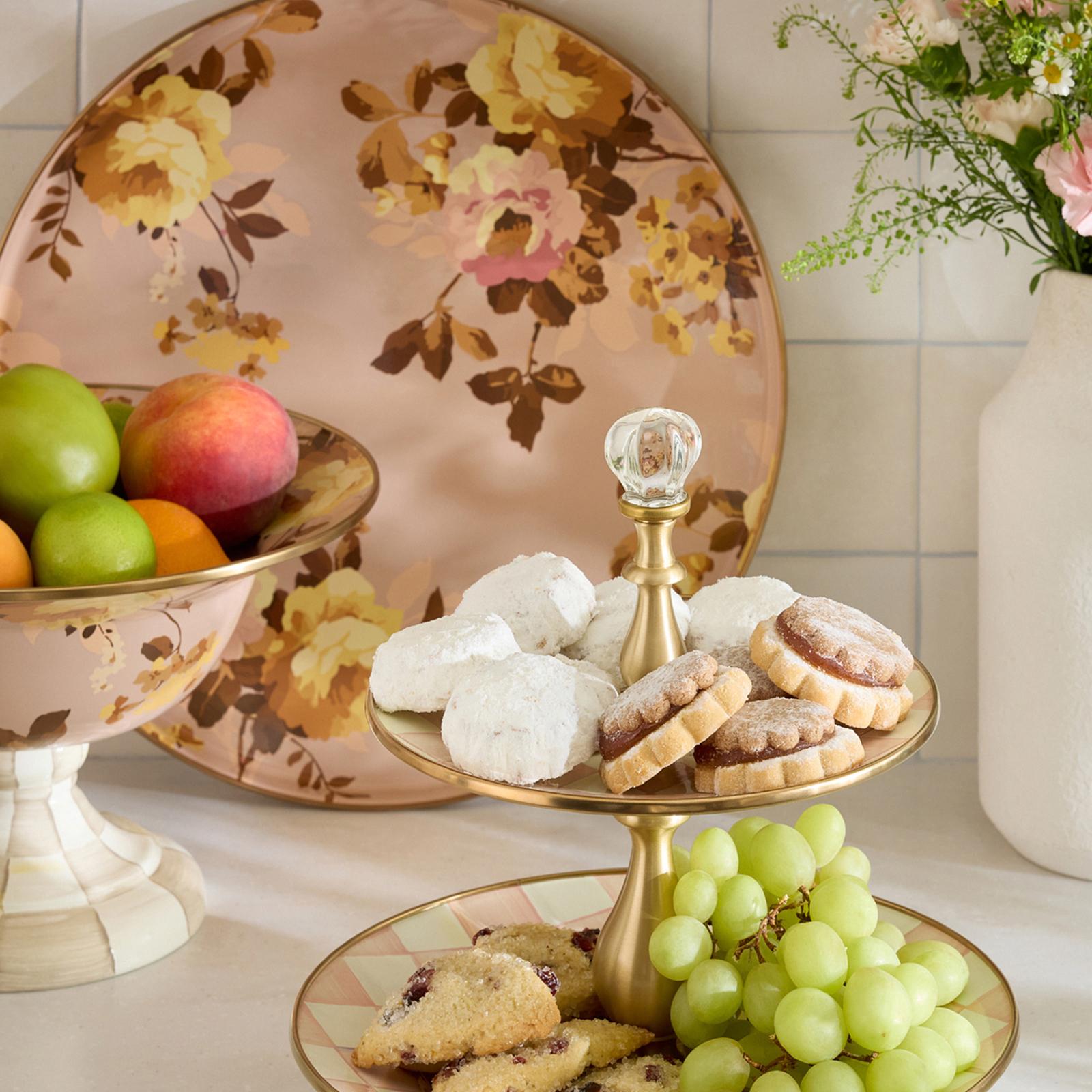 MacKenzie-Childs, Wild Rose Mauve Round Tray | Zola
