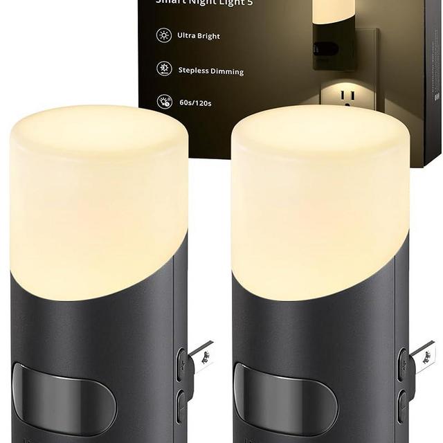 Lyridz LED Night Lights Plug into Wall, Motion Sensor Night Light Plug in, 1-150LM Dimmable Night Light Indoor for Hallway, Stairs, Bedroom, Garage, Bathroom, Toilet (2 Pack)