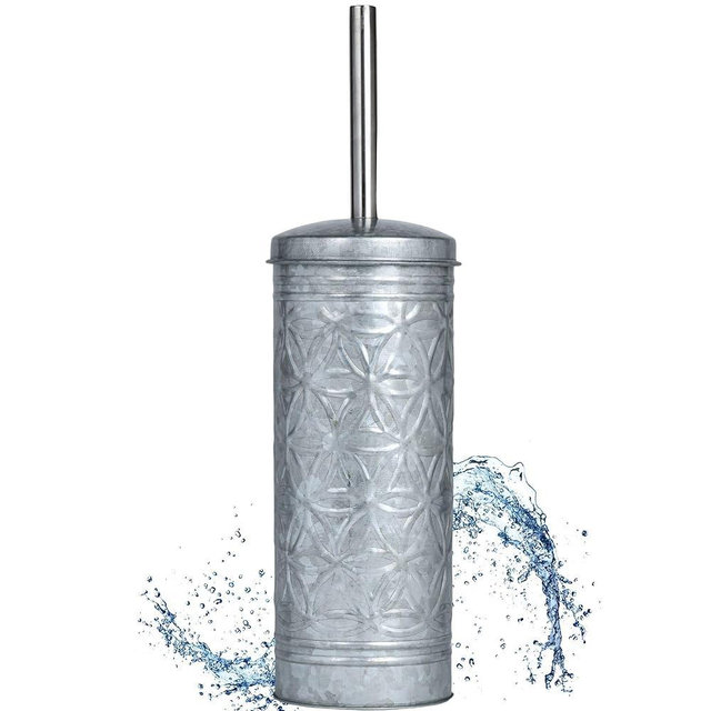 Autumn Alley Rustic Toilet Bowl Brush and Holder Set, Galvanized Bathroom Accessories, Farmhouse Bathroom Decor, Standing Toilet Bowl Brush with Holder
