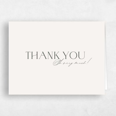Beige Monogram Wedding Thank You - Grayson Landscape