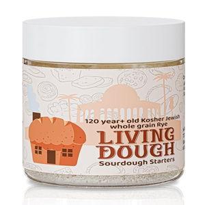 Living Dough - 120+ Year Old Jewish Whole Grain Rye Sourdough Starter Culture - Active & Live Organic Sourdough Starter for Baking - For Artisanal Bread, Pizza Dough, Waffles & More