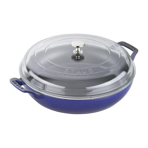 Staub 3.5 Quart Braiser with Glass Lid Dark Blue