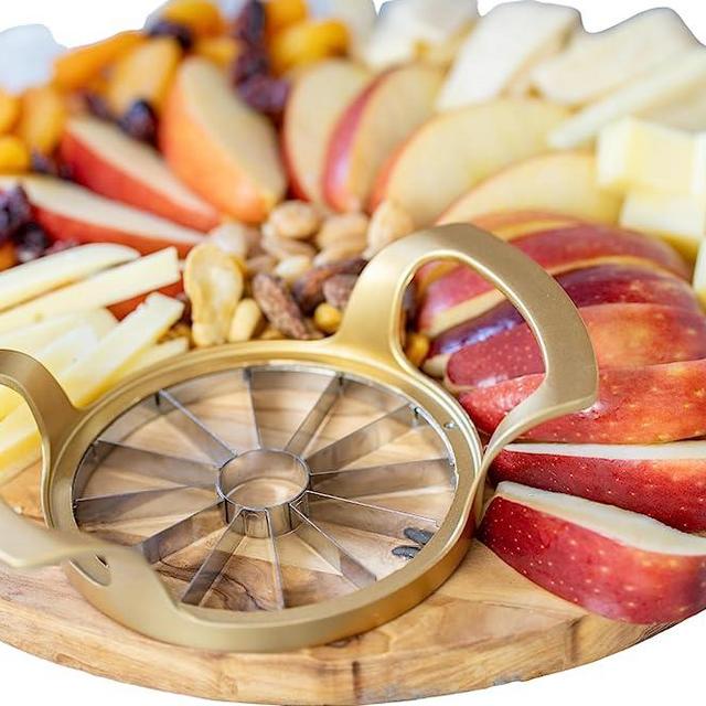 Apple Slicer and Corer | Apple Cutter | Matte Gold | Apple Corer and Slicer | Stainless Steel 12 Blade | Fruit Cutter | Fruit Slicer Cutter | Apple Slicer Corer Heavy Duty | Blooming Onion Cutter