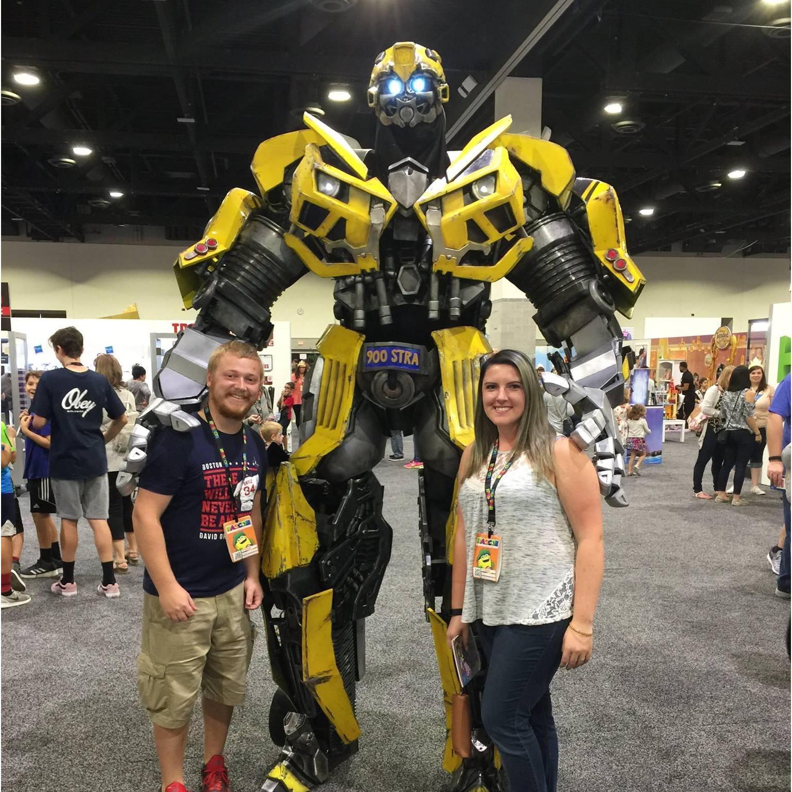 Hanging out with Bumblebee at HasCon in Rhode Island