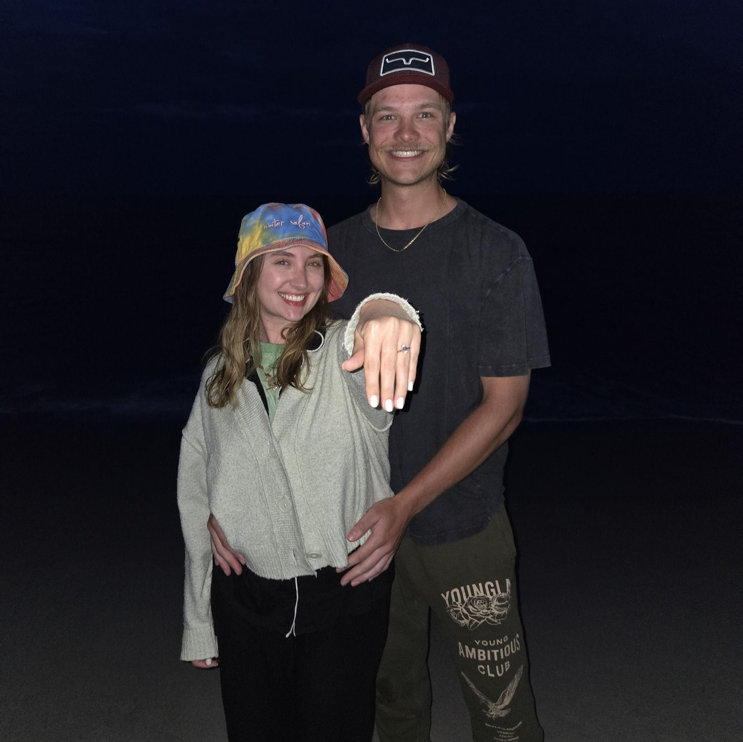 This was the night Ethan proposed! A night walk on the beach in our PJ's, it was perfect :)