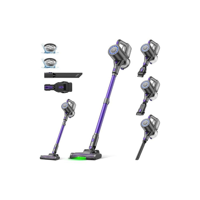 Suirviz Cordless Vacuum Cleaner, 40KPA/500W/35Mins, Powerful Suction with Green LED Dust Detection, Stick Vacuum Self-Standing, Lightweight Handheld Vacuum for Pet Hair, Carpet & Hard Floor