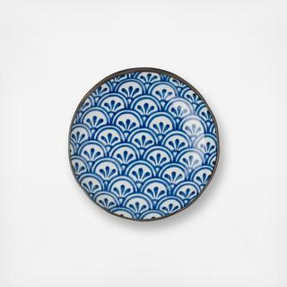Monyou Hana Seigaiha Salad Plate, Set of 4
