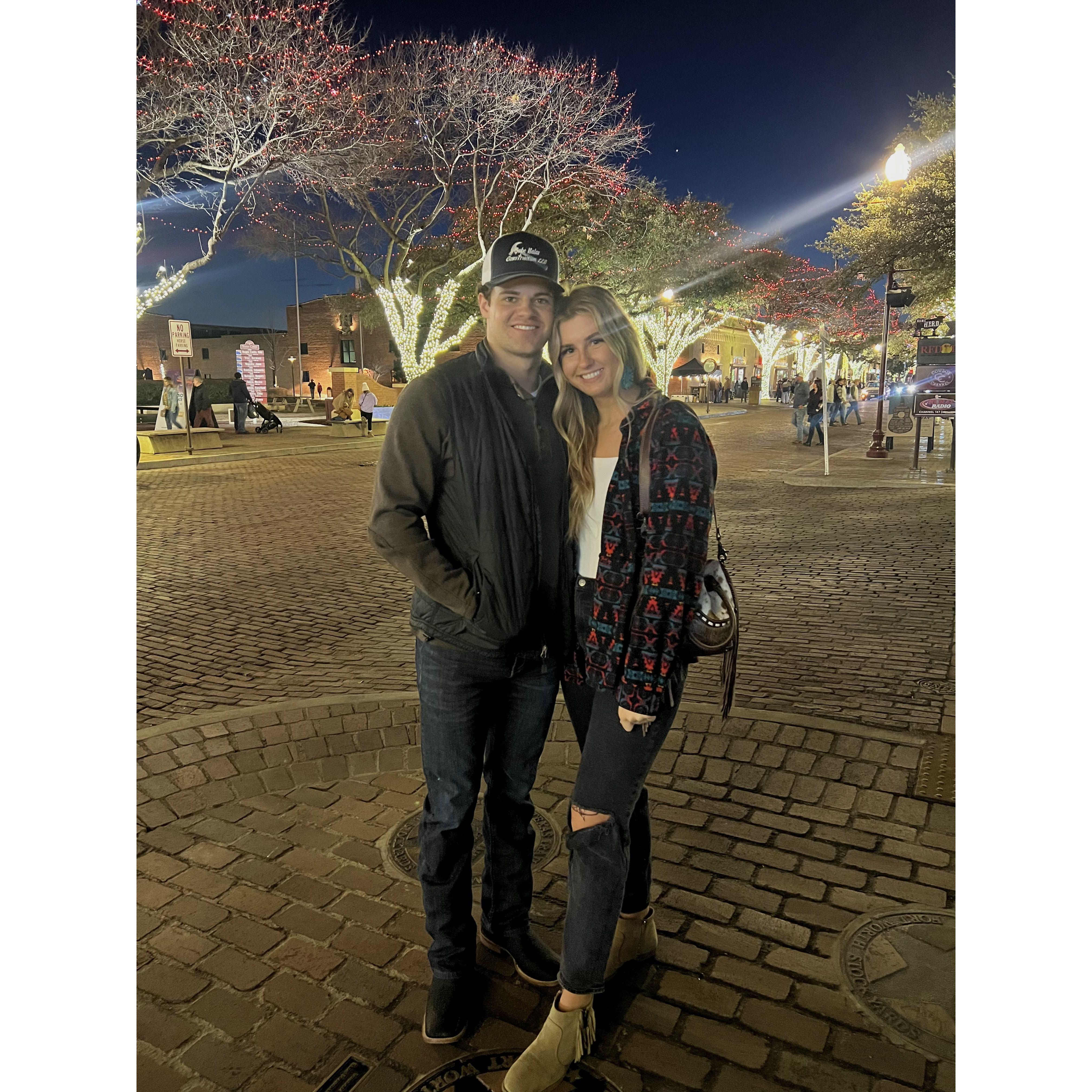 our first picture together at the Stockyards
