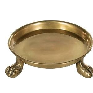 Alice Lane Home Collection Round Clawfoot Dish — Gold — For Home Decor, Candles, Jewelry, Perfume, Cosmetics, and Coffee Table