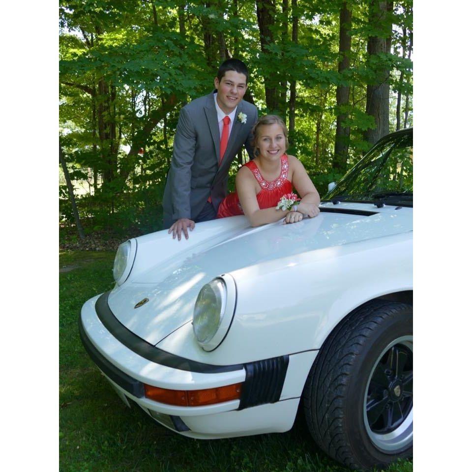 Prom photo with Poppy's Porsche - 2016