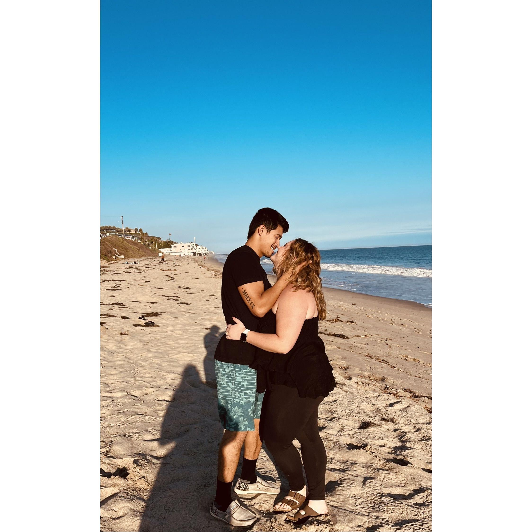 One of the pictures Logan shot for us at the beach in Malibu to announce our engagement!